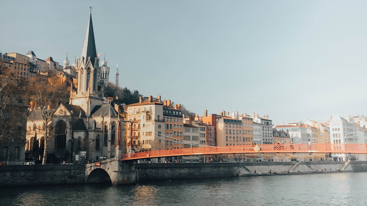 Residential buildings on the riverside in Lyon
